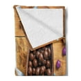 thumbnail image 2 of Easter Bunny Soft Flannel Fleece Throw Blanket, Delicious Chocolate with Eggs Ribbon on a Wooden Table Holiday Preparation, Cozy Plush for Indoor and Outdoor Use, 50" x 60", Multicolor, by Ambesonne, 2 of 5