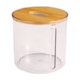 thumbnail image 2 of Caja De Pañuelos De Plástico Caja de pañuelos de madera de bambú transparente para el hogar, sala de estar, escritorio, cajón para guardar servilletas (blanco, 1 unidad) JASKFLY, 2 of 9