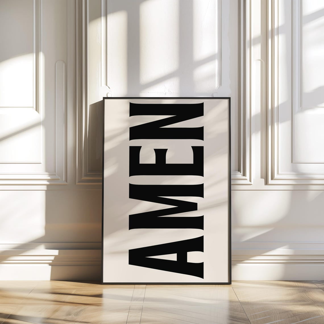 Amen Jesus Typography Free Delivery Christian Black Christian Physical Wall Decor Unframed Paper Print