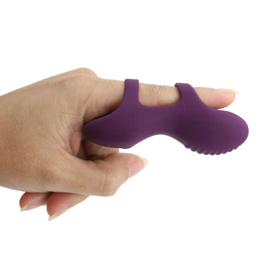 Pink B.O.B. Vibrating Finger Sleeve - Hypoallergenic Silicone, Intense Pleasure, USB Rechargeable, Quiet, Ripple Design, Purple