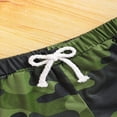 thumbnail image 3 of Zehjuhan Toddler Baby Boy Outfits Sleeveless Letter Print Hoodie Sweatshirt Top Camouflage Short Pants 2Pcs Army Green，6-9M, 3 of 7