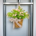 thumbnail image 3 of Shipiny Spring Summer Flower Wreath Door Hanging Basket Artificial Floral Wall Pendant for Farmhouse Home Garden Patio Yard and Balcony Decoration, D, 3 of 4