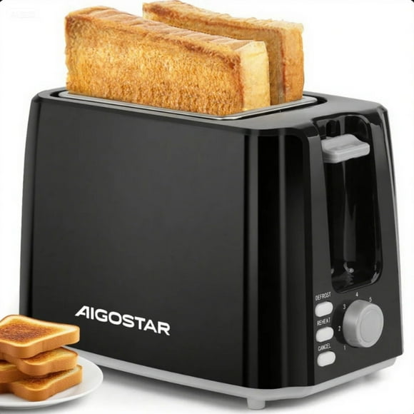Tostadora 750w 2 Rebanadas 7 Niveles De Tostado Negra