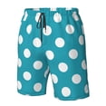 thumbnail image 4 of Balery Sky Blue And White Polka Dot Traje de Baño Estilo Hawaiano para Hombre, Shorts de Secado Rápido con Bolsillos-Medium, 4 of 6