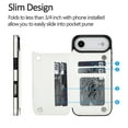 thumbnail image 6 of Allytechgroup Slim Wallet Case for iPhone Air, Flip PU Leather Kickstand Card Slots Case, Double Magnetic Buttons Shockproof Full Body Protection Durable Case for Women Men, White, 6 of 9