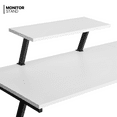 thumbnail image 5 of MoNiBloom L Shaped Corner Gaming Desk, Computer Writing Office Table with Monitor Stand, Workstation for Home Office, White, 5 of 11