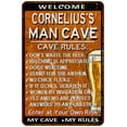 thumbnail image 1 of CORNELIUS'S Man Cave Rules Rusty Sign Garage Decor 8 x 12 Matte Finish Metal 108120051490, 1 of 1
