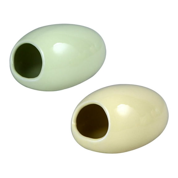 Milisten 2pcs Ceramic Hamster House Comfortable Cooling Nest For Small Pet Adorable Guinea Pig Igloo Hideout Random