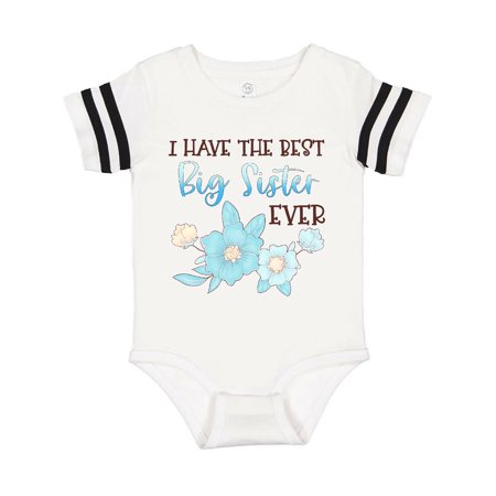 

Inktastic I Have the Best Big Sister Ever with Blue Flowers Gift Baby Boy or Baby Girl Bodysuit