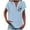 New2/Sky Blue, variant on Otvok Womens Fashion Solid Button Shirt Female V-Neck Loose T-Shirt Blouse