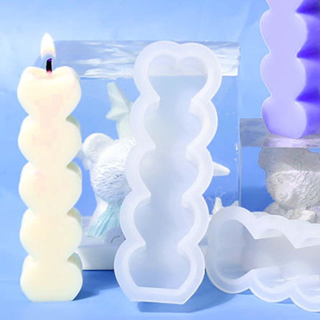 Molde de vela de silicona de corazón 3D, molde de jabón para manualidades DIY, fabricación de velas de aromaterapia, suministros de molde de fundición Macarena Molde para hacer velas