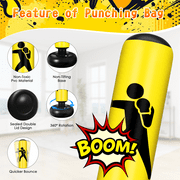 Fohil Punching Bag for Kids Adults, 63 inch Freestanding Heavy Boxing Bag with Boxing Gloves and Pump, Punching Bag Toy Set for Practicing Karate, Taekwondo, De-Stress, Gifts