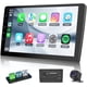 thumbnail image 1 of téreo de coche de doble DIN de 9 pulgadas Android (RAM 4GB+ROM 64GB) para Apple Carplay y Android Auto, radio de coche con cámara trasera, pantalla táctil HD, coatible con asistente de, 1 of 5