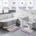 thumbnail image 5 of Purple Lavender Bath Mat 3 Piece Bathroom Rug Set, Purple Spring Floral Wildflower Plant Non Slip Bath Rug Contour Mat and Toilet Lid Cover, Absorbent Shower Mats Soft Bath Rugs and Mats Sets, 5 of 8