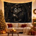 thumbnail image 3 of Sugar Skull Couple Under Moonlit Clouds with Roses, Romantic Gothic Style for Gothic Decor Fans, Dark Wall Decor Halloween Gift, Tapestry Wall Hanging for Bedroom and Dorm, 3 of 7