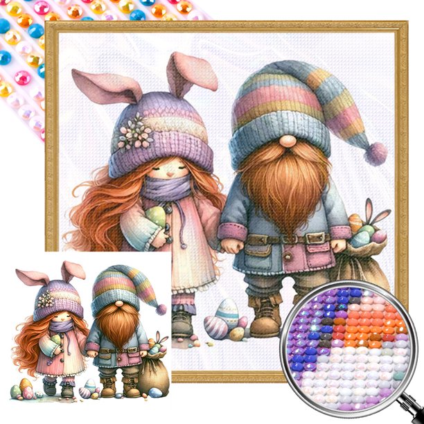 AB Parcial 5D DIY Taladro Dos Gnomos Artesanía 35x35cm
