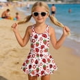 thumbnail image 3 of Uourmeti Playful Strawberry Ladybug Floral Skirted One-Piece Swimsuit for Girls - Quick Dry, Stretchy Swim Dress for Beach & Pool Vacations, 3 of 8