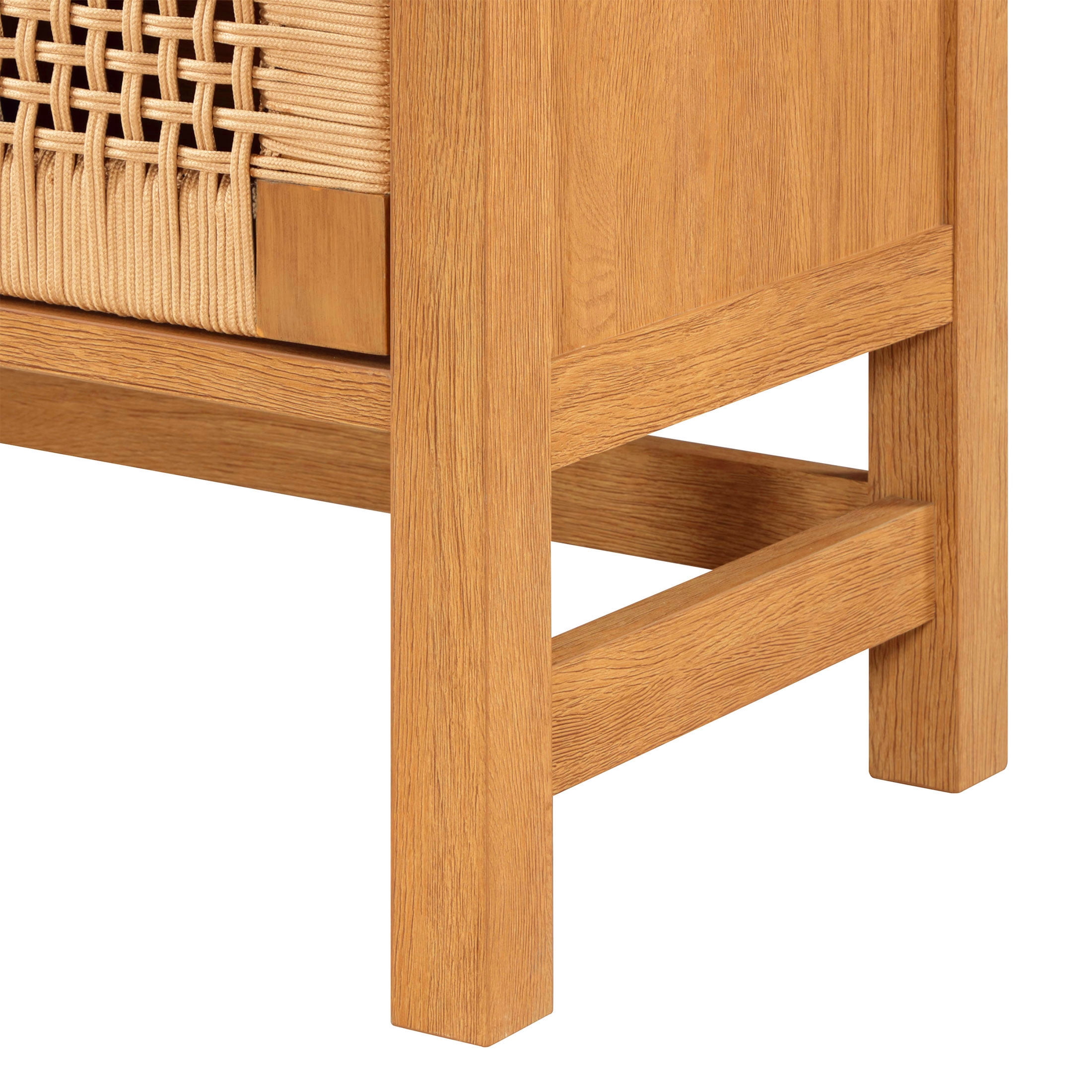Better Homes & Gardens Vista Woven Coastal TV Stand for TVs up to 65", Light Honey