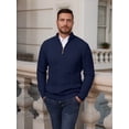 thumbnail image 2 of Fexilor Men's Quarter-Zip Sweater, Cable Knit Mock Neck Slim Fit Business Casual Pullover S-3XL, 2 of 7