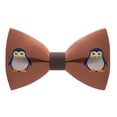 thumbnail image 1 of Brown Penguin Bow Tie Unisex Pattern Pre-Tied Shape, By Bow Tie House (Large, Brown Penguin), 1 of 6