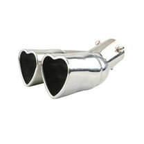 Car Exhaust Tip,Heart Exhaust Tip,Heart Shaped Exhaust Tip,Exhaust Tips 2.5 Inlet,Dual Outlet Chrome Exhaust Tips,Universal Stainless Steel Exhaust Tips,Adjustable Bolt-On Muffler Tip
