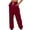 Wine, variant on WIZUTIZ Womens Joggers Sweatpants Cotton Linen Pants Solid Casual Loose Beach Trousers Lightweight Straight Legs