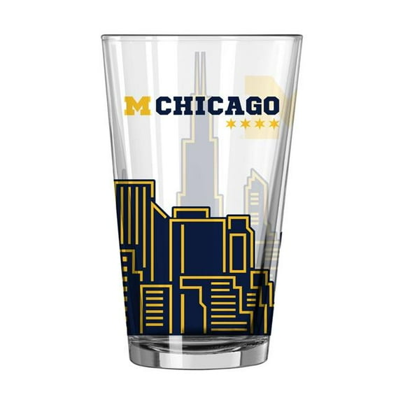 Logo Brands 171-G16P-CH Michigan Chicago 16 oz Pint Glass