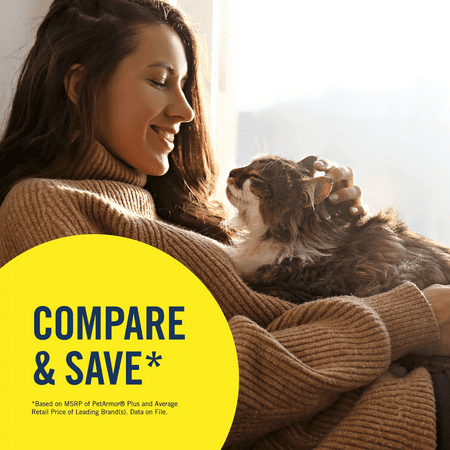 PETARMOR Plus for Cats Over 1.5 lbs, Flea & Tick Prevention for Cats, 6-Month Supply