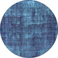thumbnail image 1 of Ahgly Company Indoor Round Oriental Light Blue Industrial Area Rugs, 5' Round, 1 of 4