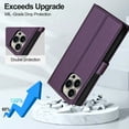 thumbnail image 3 of for iPhone 14, Wallet Case with Magnetic Removable Inner Case, Classic Kickstand Wrist Strap Card Slots Full Body Protection Phone Cover for Men Women for iPhone 14, Purple, 3 of 12