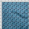 thumbnail image 4 of oneOone Silk Tabby Blue Fabric Tropical Leaf Craft Projects Decor Fabric Printed By The Yard 42 Inch Wide, 4 of 5