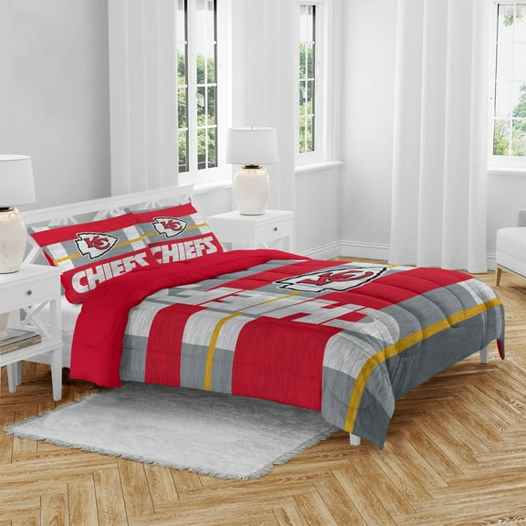 Kansas City Chiefs Heathered Stripe 3-Piece Full/Queen Bed Set