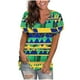thumbnail image 4 of Camiseta de Manga Corta Imprimida de Ajuste Suelto de Algodón para Mujer, Camiseta de Mezcla de Rayón con Cuello en V, 4 of 5