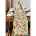 thumbnail image 3 of Table Runner Dresser Scarf 13 x 48 Inch Classic Watercolor Pink Yellow Flowers Linen Texture Table Runners Non-Slip Heat Kitchen Dining Table Decor for Indoor Outdoor Home Party Decoration, 3 of 7