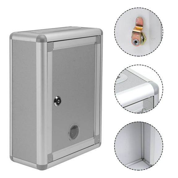 Pawsdot Decorative Grey Aluminium Alloy Mailbox Small Lockable Post Box