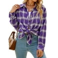 thumbnail image 3 of Fantaslook Plaid Flannel Shirts for Women Oversized Long Sleeve Button Down Shirts Blouses Tops, 3 of 9
