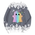 thumbnail image 4 of Towmus Womens Halloween Sweatshirt Casual Crewneck Long Sleeve Outwear Sequin Ghost Graphic Sweatshirts, 4 of 6