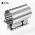 thumbnail image 3 of 4pcs Exhaust Clamp 2.1" Stainless Steel Lap Joint Band Clamp Exhaust Pipes Connection with M10 Screws for Car Muffler Elbow Pipes, 3 of 7