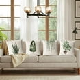 thumbnail image 4 of Set of 4 Green Plants Decorative Throw Pillow Covers 16x16 Inch Linen Square Pillow Cases Outdoor Sofa Couch Home Bed Decor Cushion Covers (16 by 16), 4 of 6