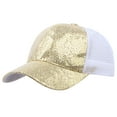 thumbnail image 4 of MRULIC baseball cap Women Girl Ponytail Baseball Cap Sequins Shiny Messy Bun Snapback Hat Sun Caps Gold + S, 4 of 4