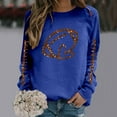 thumbnail image 4 of TIANZEN Full Sleeve Crewneck Sweatshirts For Women Long Sleeve Football Graphic Printed Hoodless Pullover Sweatshirts Top Blouse Hoodie Women Full Zip, 4 of 4
