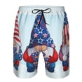 thumbnail image 3 of Balery Cute Gnomes in USA1 Traje de Baño Estilo Hawaiano para Hombre, Shorts de Secado Rápido con Bolsillos-Small, 3 of 6
