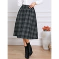 thumbnail image 4 of DARING DIVA Women's Vintage Midi A-Line Pleated Skirts with Pockets XS Dark Blue, 4 of 6