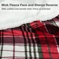 thumbnail image 3 of Catalonia Sherpa Wearable Blanket with Sleeves Arms, Super Soft Warm Comfy Large Fleece Plush Sleeved TV Throws Wrap Robe Blanket for Adult Women and Men, Red Plaid, 72" x 55", 3 of 8