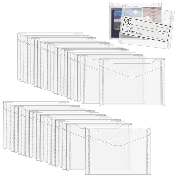 120 Pack Plastic Clear Envelopes, 4x6Inch Stamp and Die Storage Pockets Reusable Small Plastic Envelopes Coupon Receipt Storage Holder File Organizer Holder for DIY Scrapbooking