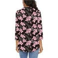 thumbnail image 4 of GuangCheng Womens Floral Printed Tops V Neck Long Sleeve Loose Fit Casual Fall Blouses, 4 of 6