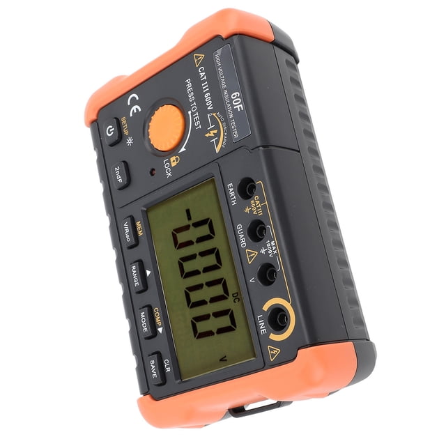 "Professional 50V-2500V Insulation Resistance Tester with 1.3mA Short Circuit Protection & Auto Discharge Function"