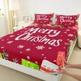 thumbnail image 3 of Manfei Merry Christmas Twin Sheet Sets for Kids, Cartoon Winter Snowflake Twin Fitted Sheet, Santa Claus Gifts Flat Sheet, Ultra Soft Home Decor, 3pcs, 3 of 7
