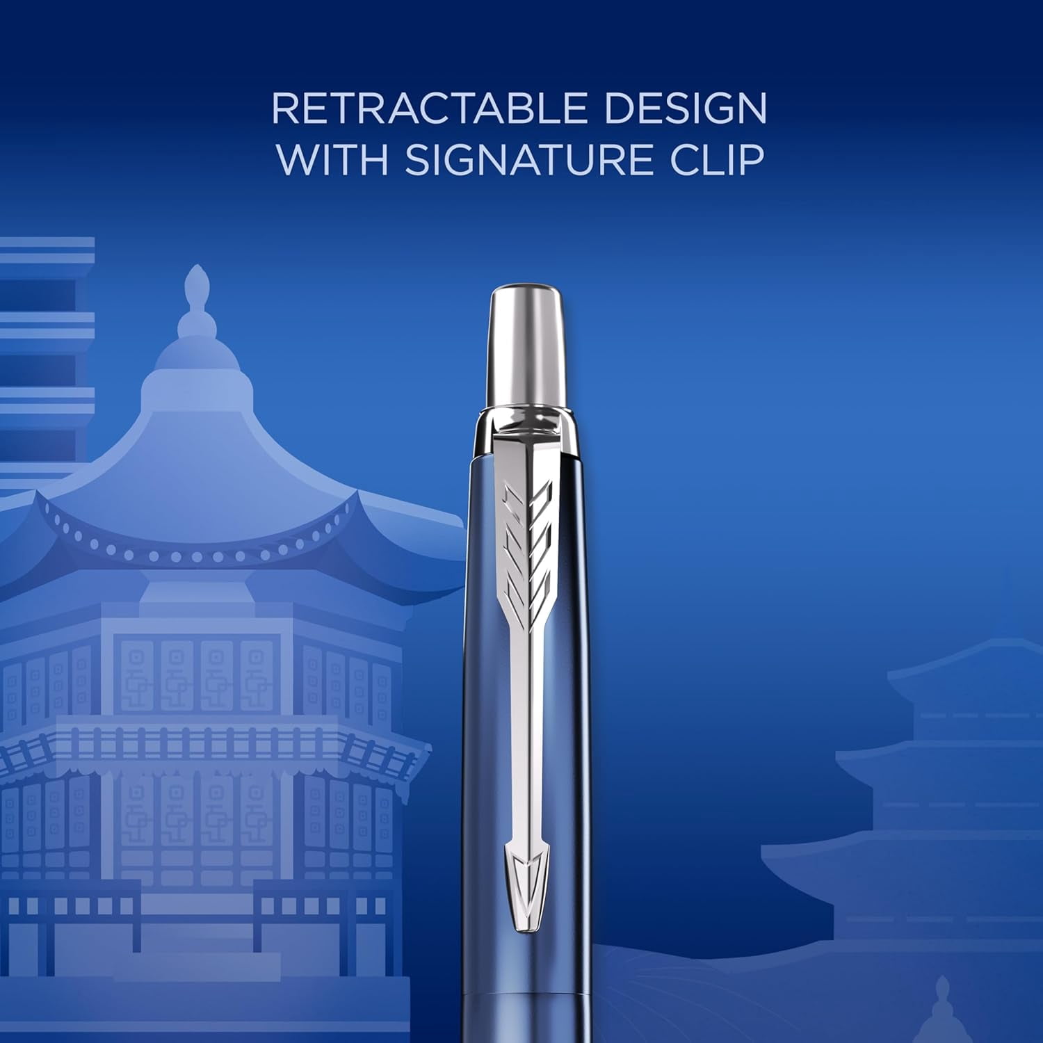 Parker Jotter Ballpoint Pen | Special Edition | Seoul Blue with Chrome Trim | Medium Point | Blue Ink | Gift Box