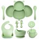 thumbnail image 1 of Vajilla de silicona para bebés, plato con ventosa sin BPA para bebés, mantel individual de silicona antideslizante con ventosas para bebés y niños, 1 of 5